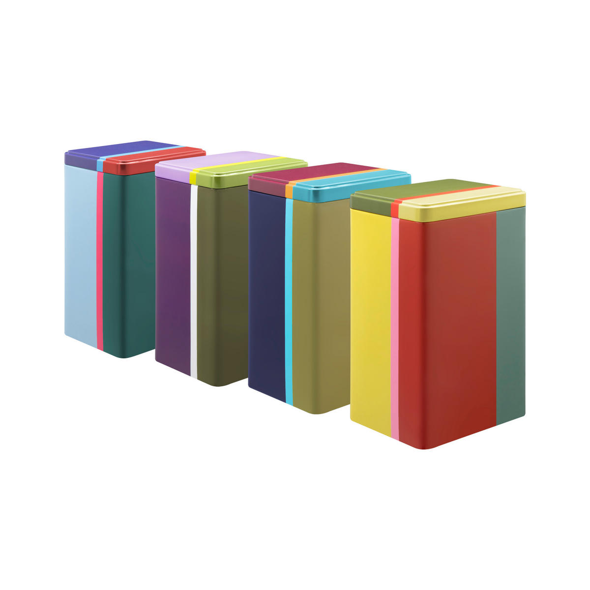 VORRATSDOSENSET 4-teilig  - Multicolor, Basics, Metall (10,6/8,5/17,3cm)