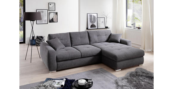 ECKSOFA in Mikrofaser Dunkelrot  - Chromfarben/Dunkelrot, MODERN, Kunststoff/Textil (276/193cm) - Hom`in