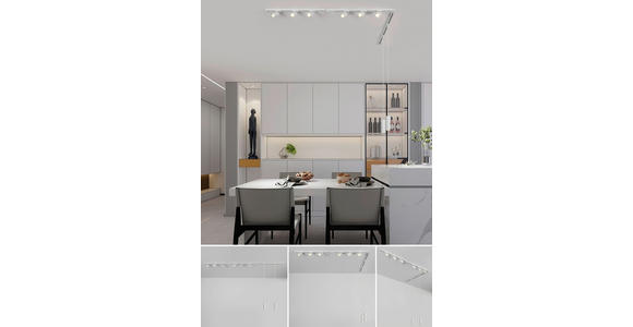 SCHIENENSYSTEM - Chromfarben/Weiß, Trend, Kunststoff/Metall (262cm) - Novel