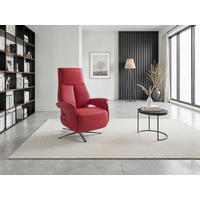 RELAXSESSEL Leder Rot  - Rot/Schwarz, Basics, Leder/Metall (75/115/85cm) - Sit & More