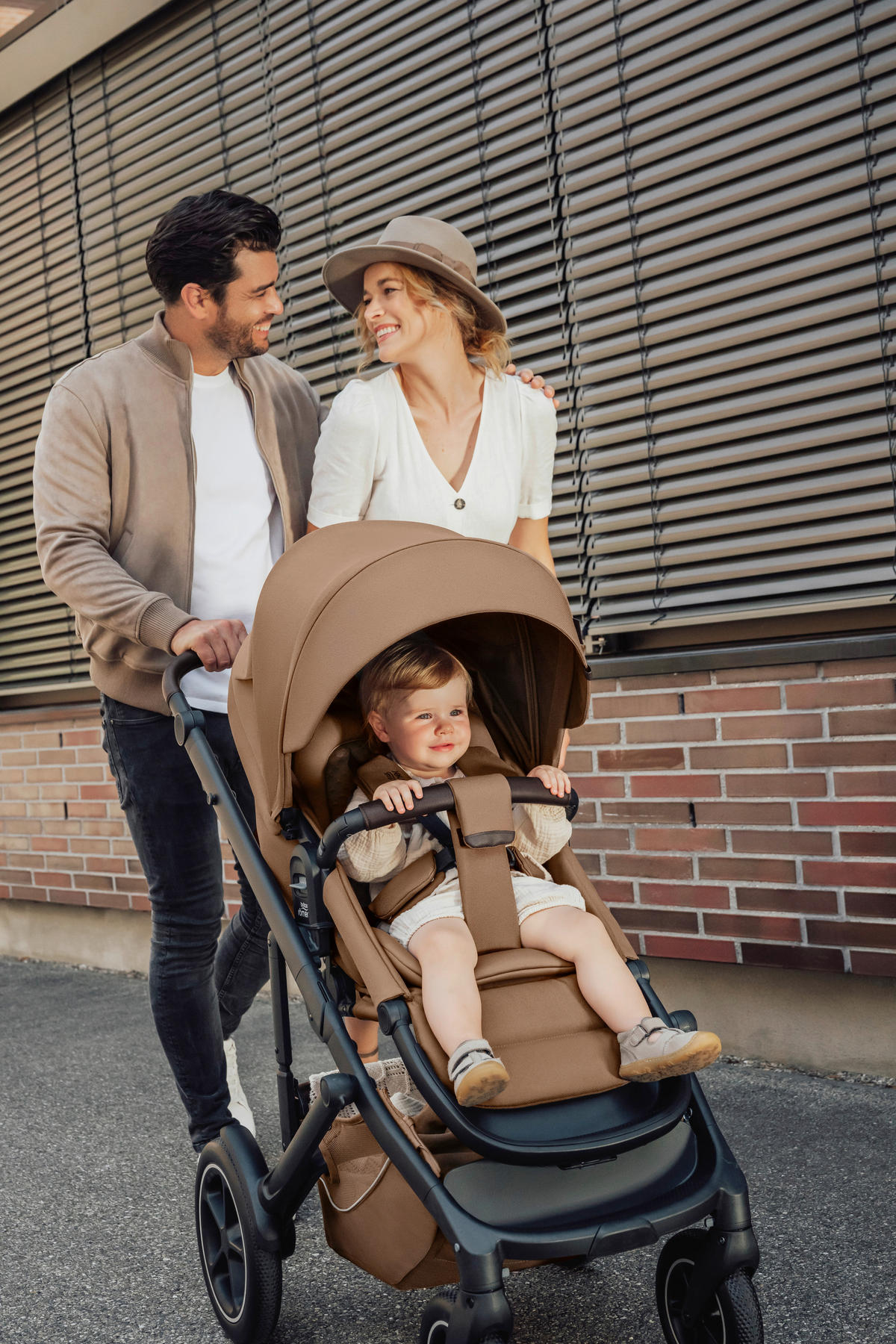 KINDERWAGENSET  Smile 5Z Set  Warm Caramel  - Hellbraun/Grau, Basics, Textil/Metall (57/112/97,7cm) - Britax Römer