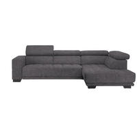 ECKSOFA  in Mikrofaser Grau  301/207 cm  - Schwarz/Grau, Design, Textil/Metall (301/207cm) - Xora