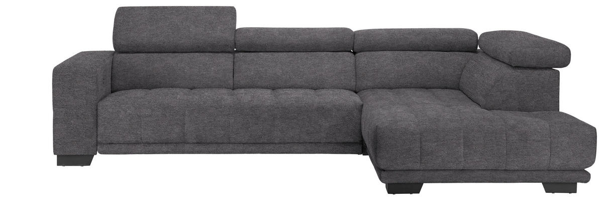 ECKSOFA  in Mikrofaser Grau  301/207 cm  - Schwarz/Grau, Design, Textil/Metall (301/207cm) - Xora