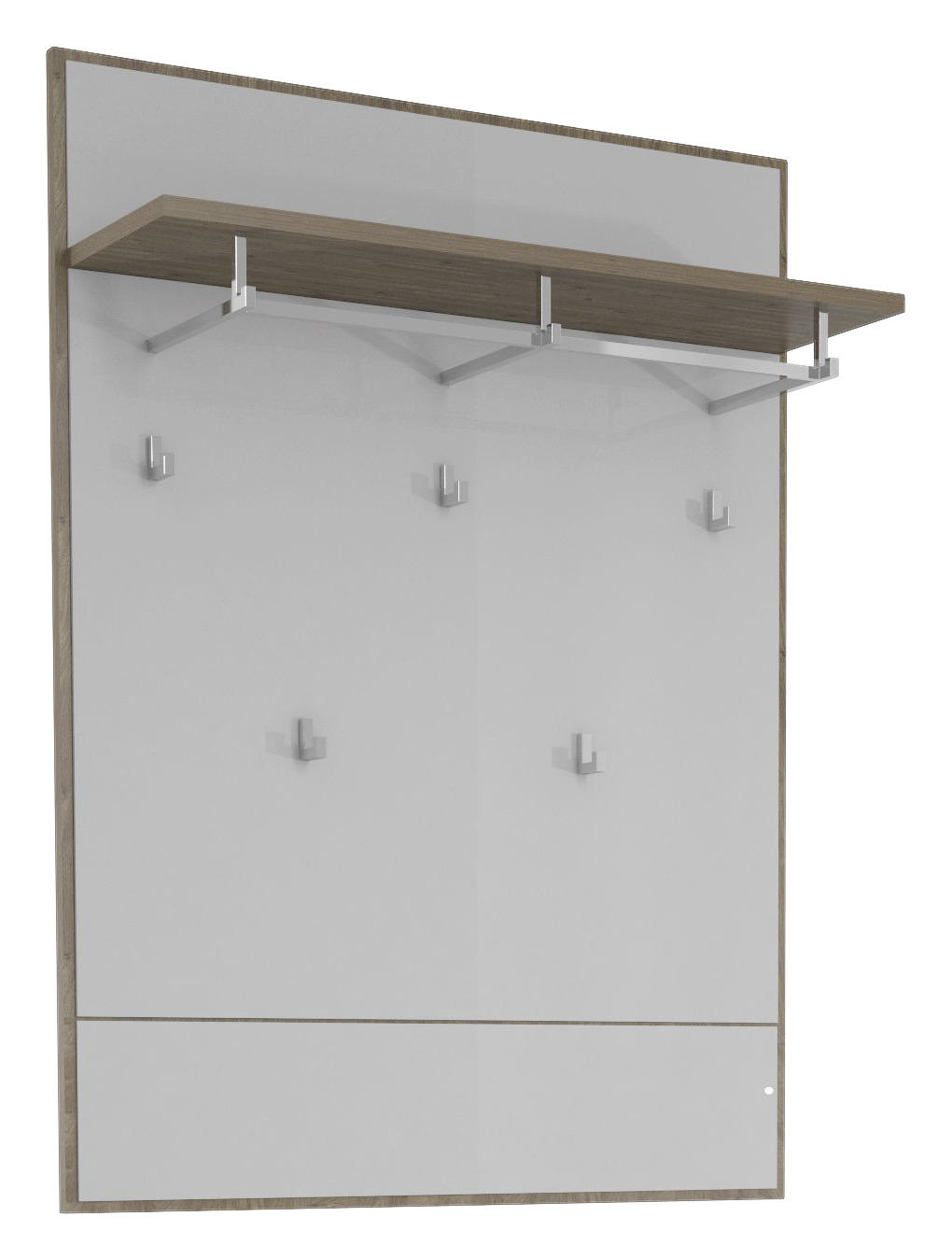 GARDEROBENPANEEL Hellgrau, Walnussfarben - Walnussfarben/Hellgrau, Design, Glas (80,8/108,4/23cm) - Voleo