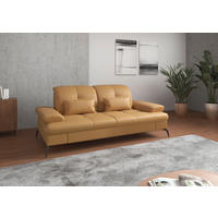 3-SITZER-SOFA in Leder Currygelb  - Currygelb/Schwarz, KONVENTIONELL, Leder/Metall (212/90/122cm) - Sit & More