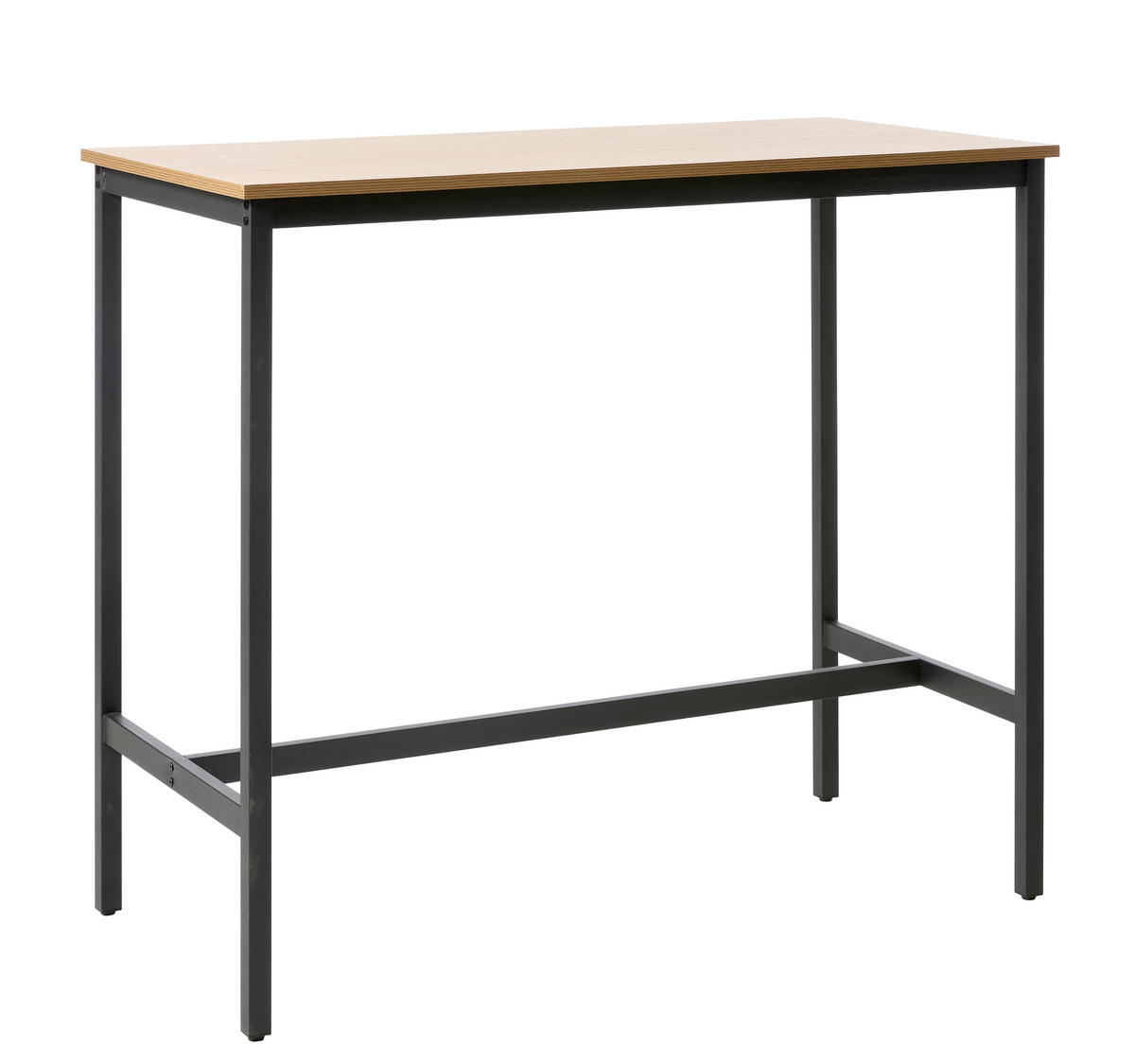 BARTISCH in Holz 120/60/105 cm   - Schwarz/Naturfarben, MODERN, Holz/Metall (120/60/105cm) - Livetastic