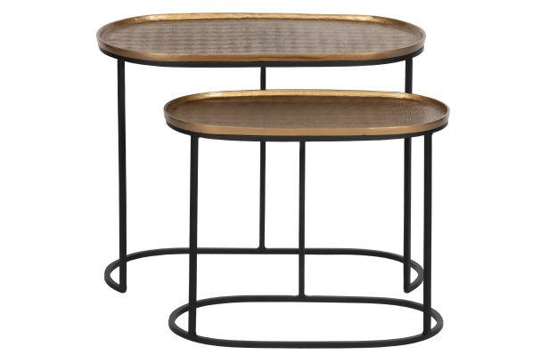 Beistelltischset in Metall 44/38/30/24/60/50 cm