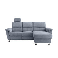 ECKSOFA in Chenille Hellblau  - Chromfarben/Hellblau, Modern, Textil/Metall (231/165cm) - Livetastic