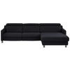 ECKSOFA in Echtleder Schwarz  - Schwarz, Design, Leder/Metall (291/176cm) - Valdera