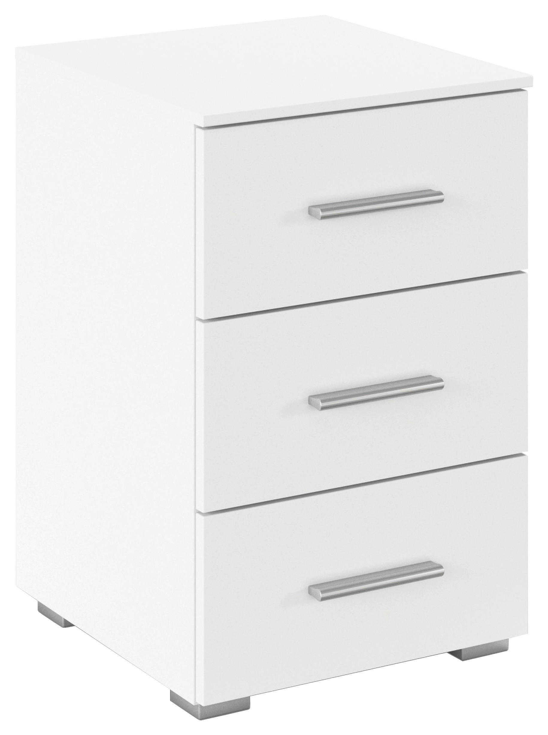 NACHTSCHRANK 40/61/42 cm  - Alufarben/Weiß, KONVENTIONELL, Holzwerkstoff/Kunststoff (40/61/42cm) - home24