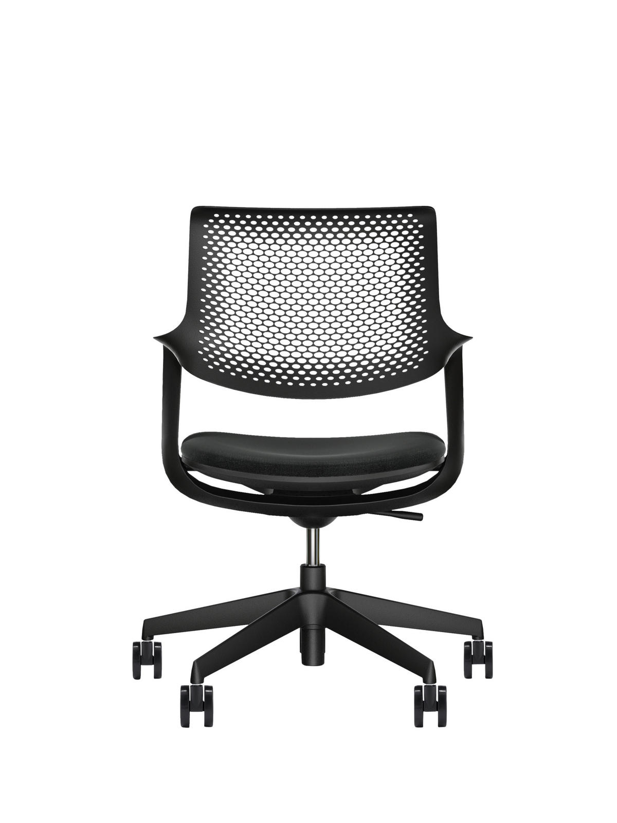 SNURRSTOL  i svart  - svart, Design, textil/plast (59/85-95/49cm) - Voleo