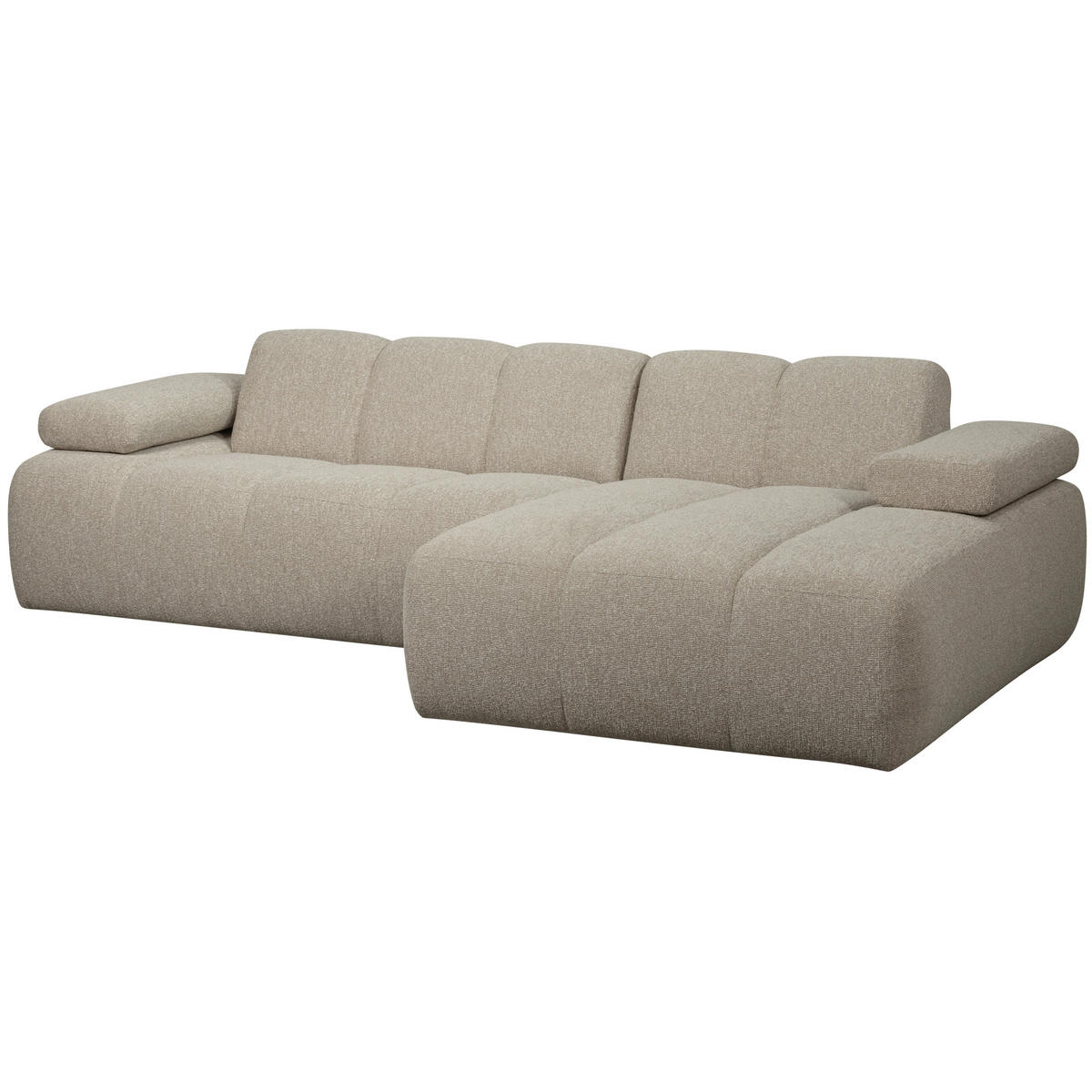 ECKSOFA Mojo Beige Bouclé  - Beige/Schwarz, Design, Kunststoff/Textil (284/160cm) - Livetastic