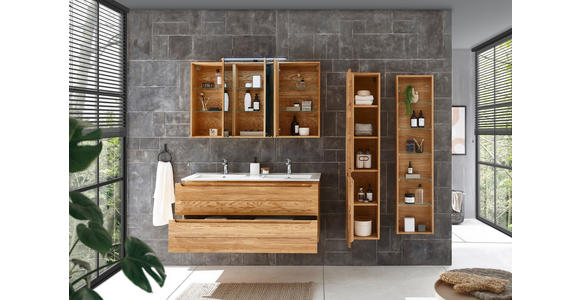 WASCHBECKENUNTERSCHRANK 120/54/46 cm  - Eichefarben, KONVENTIONELL, Holz/Holzwerkstoff (120/54/46cm) - Linea Natura