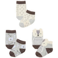 BABYSOCKEN 3 Stück  - Beige/Creme, Basics, Textil (0-6 Mnull) - Patinio