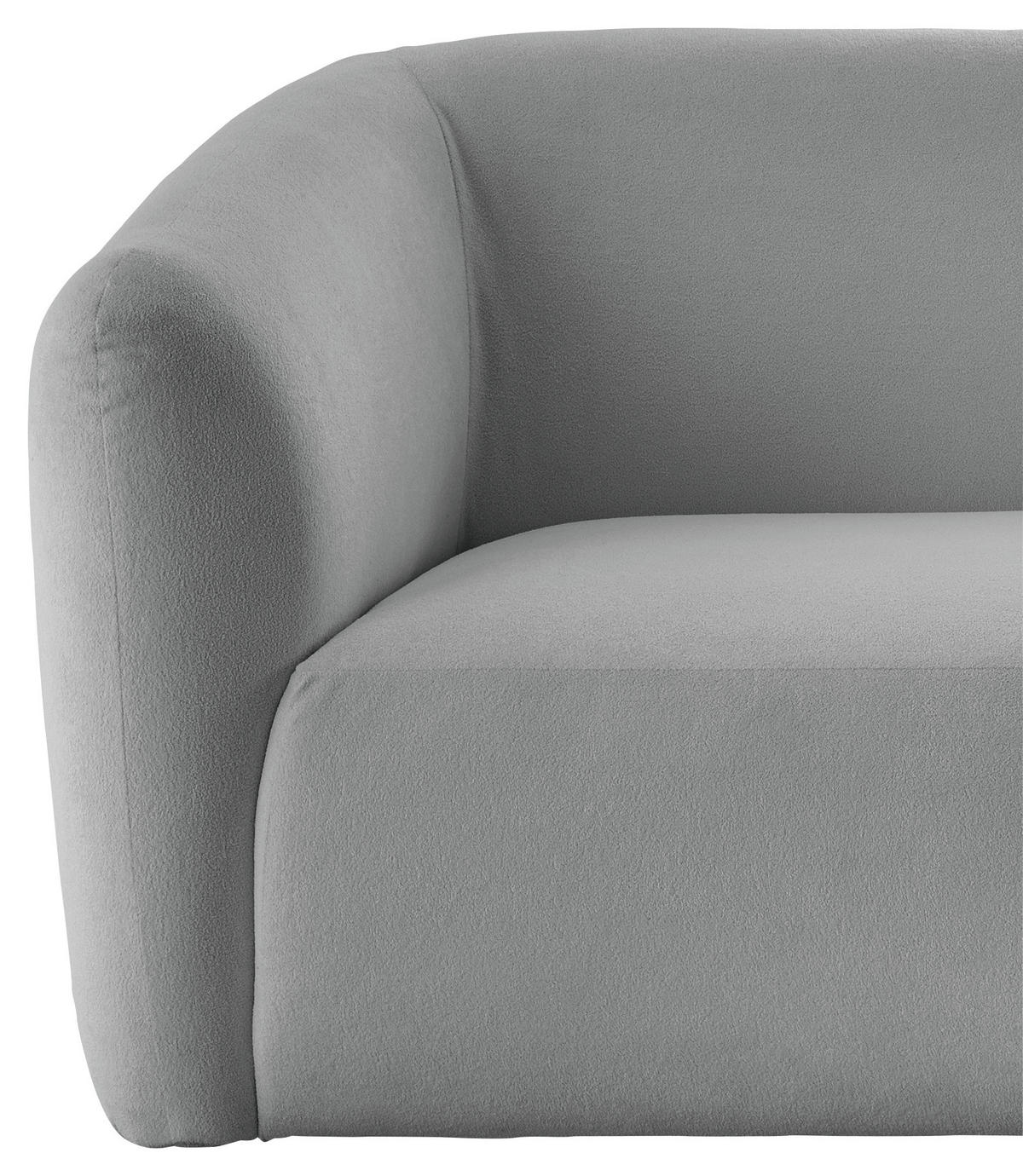 ECKSOFA in Mikrofaser Silberfarben  - Silberfarben/Schwarz, Modern, Kunststoff/Textil (238/107cm) - Livetastic