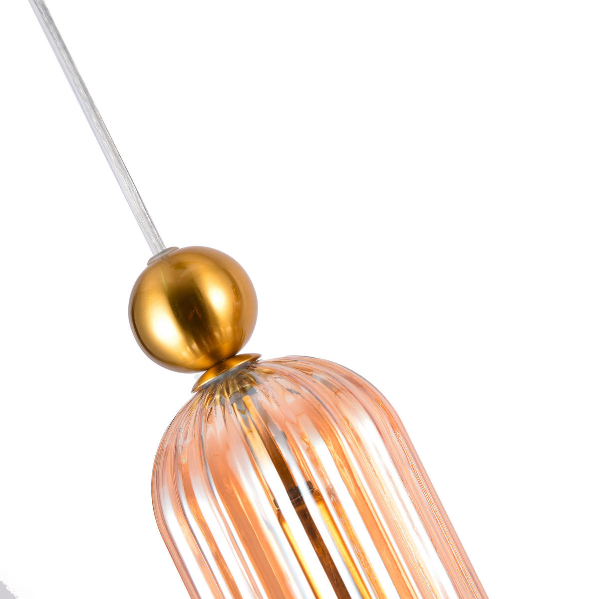 HÄNGELEUCHTE 55/3/150 cm    - Goldfarben/Bernsteinfarben, Basics, Glas (55/3/150cm)