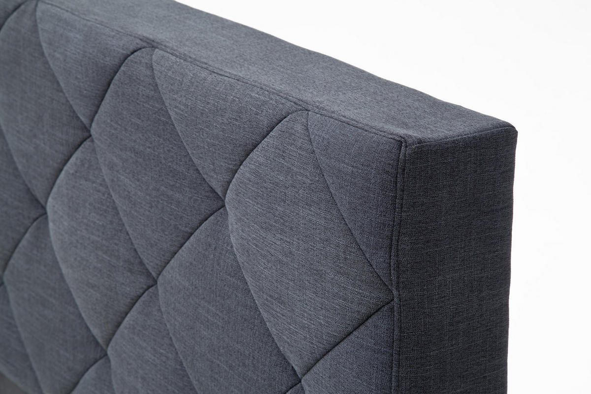POLSTERBETT CHICAGO 180/200 cm  in Anthrazit  - Chromfarben/Anthrazit, KONVENTIONELL, Textil/Metall (180/200cm) - Livetastic