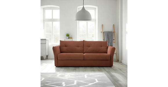 SCHLAFSOFA Webstoff Rostfarben  - Rostfarben/Schwarz, KONVENTIONELL, Kunststoff/Textil (220/89/104cm) - Carryhome