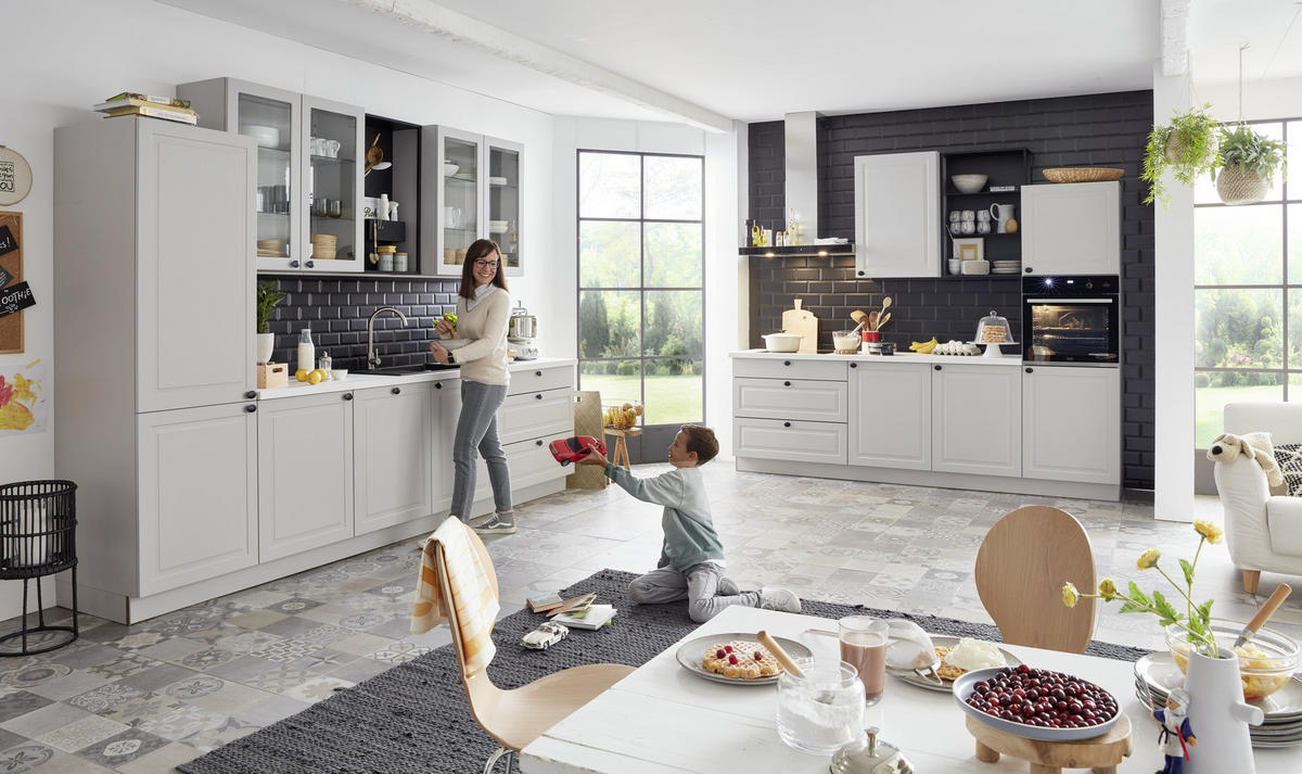EINBAUKÜCHE DK310  - Grau, Design, Holzwerkstoff - Dieter Knoll