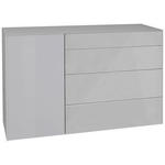 SIDEBOARD Imola  in 131/89/42 cm  - Hellgrau/Schwarz, Design, Glas/Holzwerkstoff (131/89/42cm) - Novel