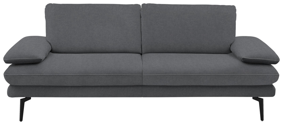 3-SITZER-SOFA in Velours Silberfarben  - Beige/Silberfarben, Design, Textil/Metall (222/89/104cm) - Dieter Knoll