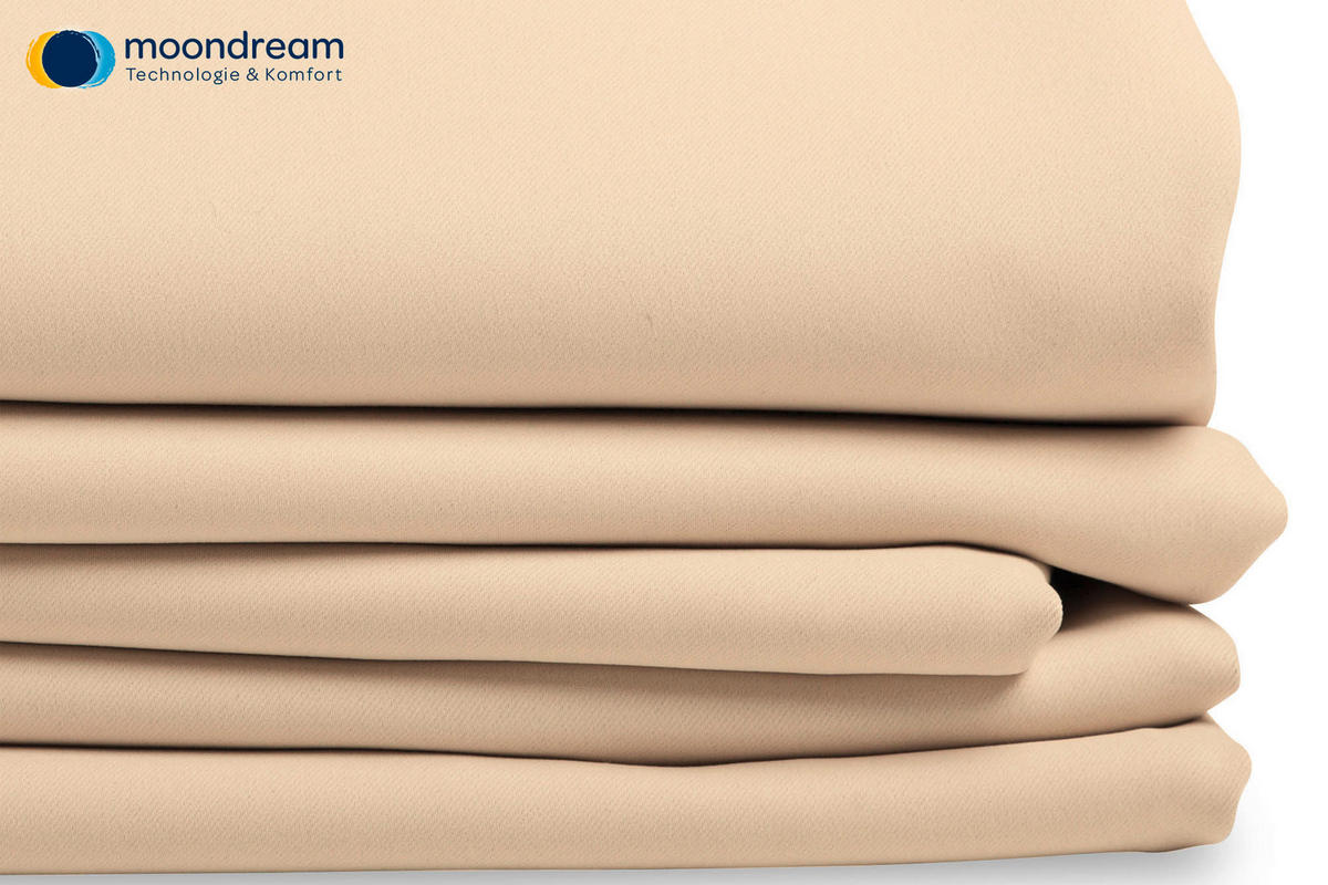 VERDUNKELUNGSVORHANG - Creme, Design, Textil (145/260cm)