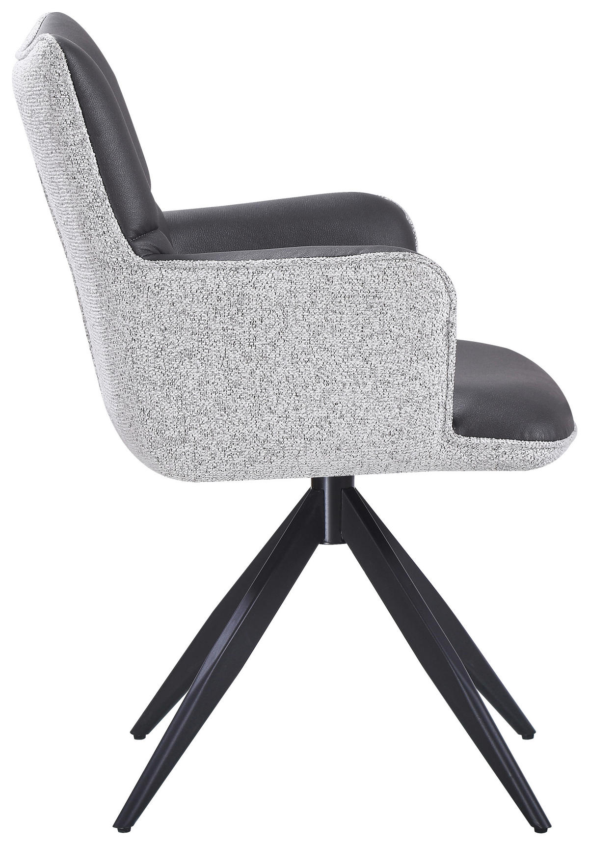 STOLICA S NASLONOM ZA RUKE  smeđa, crna, svijetlo siva  metal, tekstil      - svijetlo siva/smeđa, Moderno, metal/tekstil (65/90/64cm) - Livetastic
