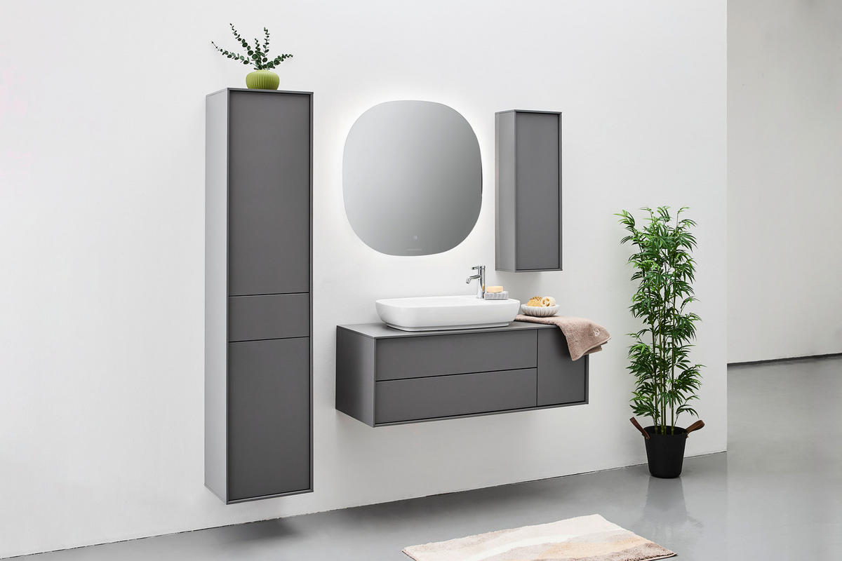 WASCHTISCHKOMBI 120 cm  - Weiss Hochglanz/Anthrazit, Modern, Keramik/Holzwerkstoff (120cm) - Welnova