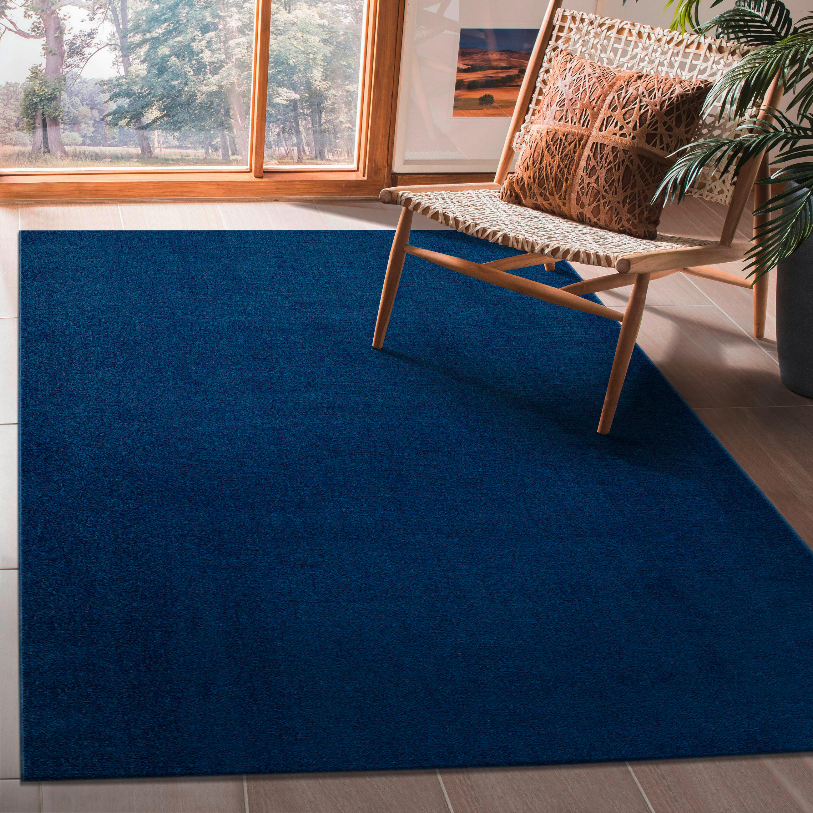 TKANA PREPROGA Uni 140/200 cm tkano temno modra - temno modra, Trendi, umetna masa/tekstil (140/200cm)