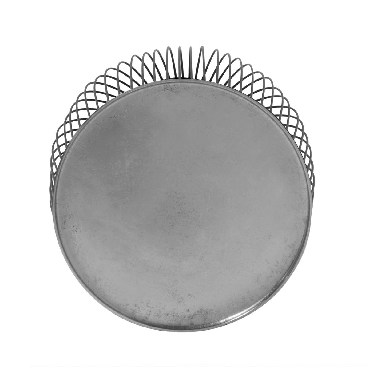 BEISTELLTISCH 43/43/42 cm Schwarz, Silberfarben rund  - Silberfarben/Schwarz, MODERN, Metall (43/43/42cm)