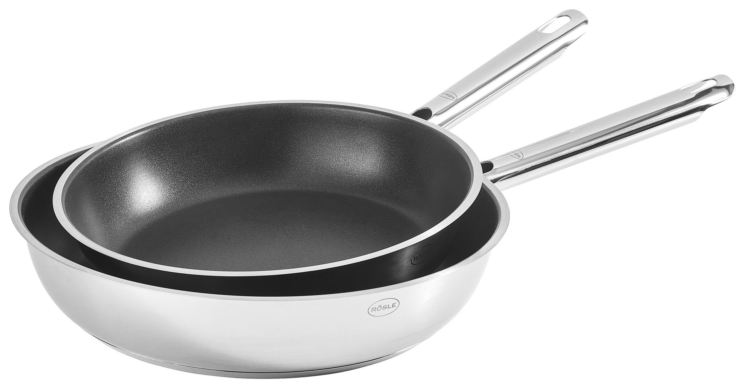 PFANNENSET ELEGANCE Edelstahl 2-teilig  - Edelstahlfarben, Basics, Metall (24+28cm) - Rösle