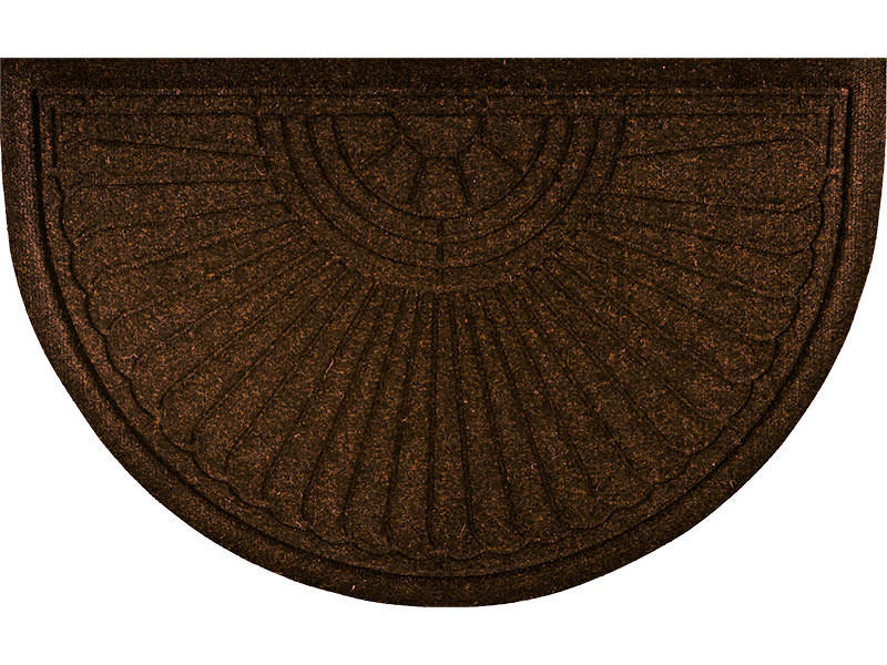 wash+dry FUßMATTE Dune Halfmoon dark brown Dunkelbraun 55x85 cm