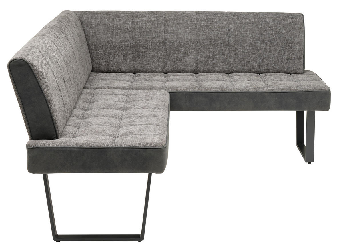 ECKBANK 200/160 cm  in Grau, Schwarz  - Schwarz/Grau, KONVENTIONELL, Textil/Metall (200/160cm) - MID.YOU