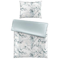 BETTWÄSCHESET MARMOR Satin 160/210 cm  65 cm/100 cm  - Weiss, Konventionell, Textil (160/210cm) - Novel