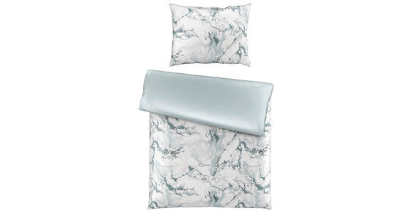 WENDEBETTWÄSCHE MARMOR Satin 140/200 cm  - Weiß, KONVENTIONELL, Textil (140/200cm) - Novel