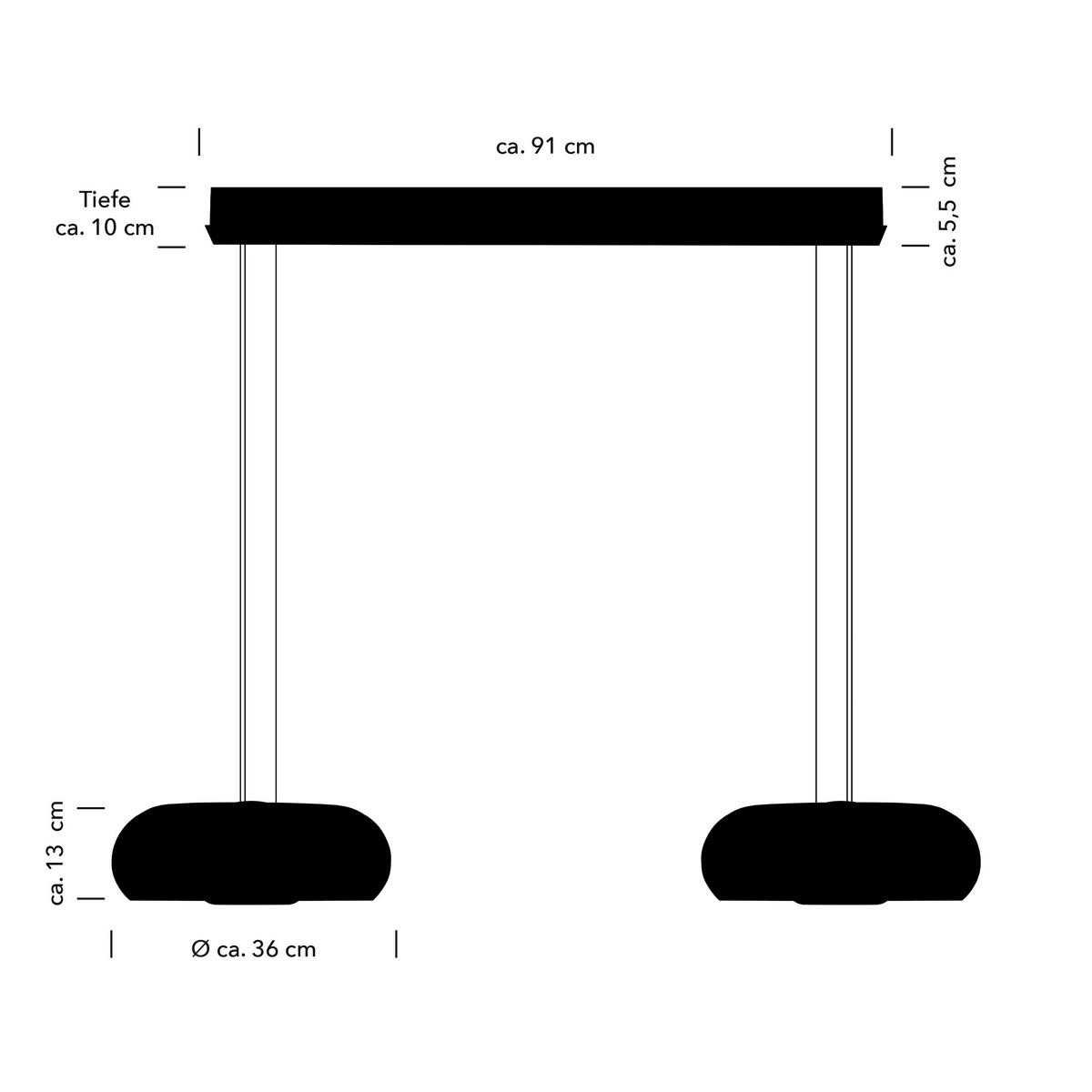 LED-HÄNGELEUCHTE Siena 110 cm   - Weiß Hochglanz, Design, Glas (110cm) - Hell