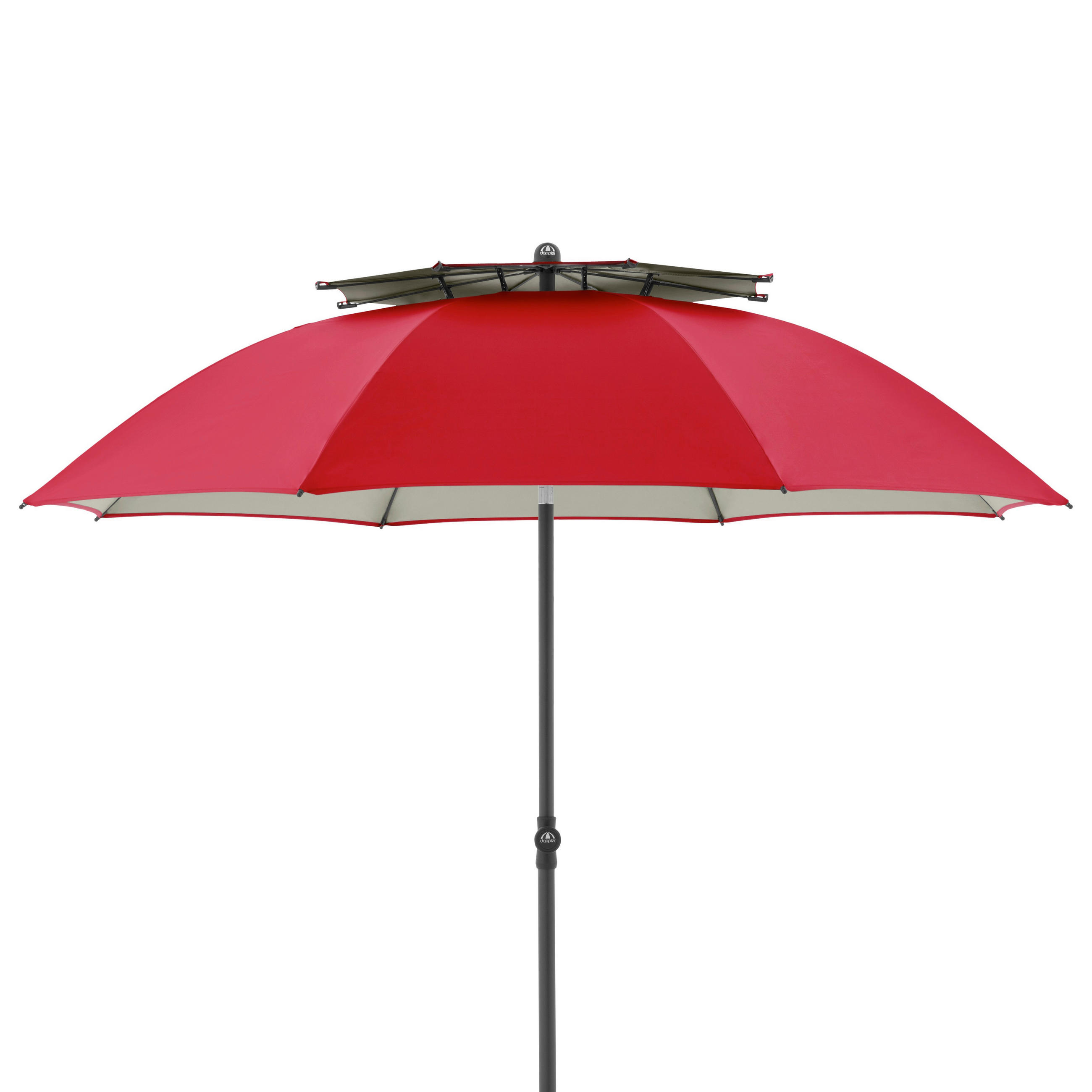 SONNENSCHIRM 200 cm  - Anthrazit/Rot, KONVENTIONELL, Textil/Metall (200cm) - Doppler