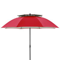 SONNENSCHIRM 200 cm  - Anthrazit/Rot, KONVENTIONELL, Textil/Metall (200cm) - Doppler
