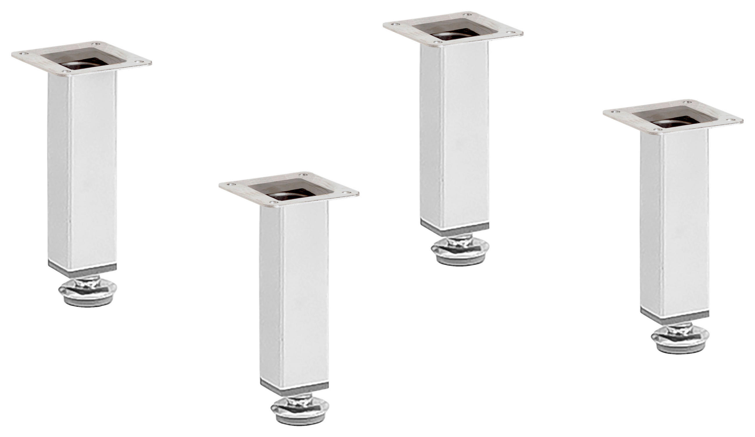 FUßSET 2,5/12/2,5 cm   - Chromfarben, Design, Metall (2,5/12/2,5cm) - Stylife