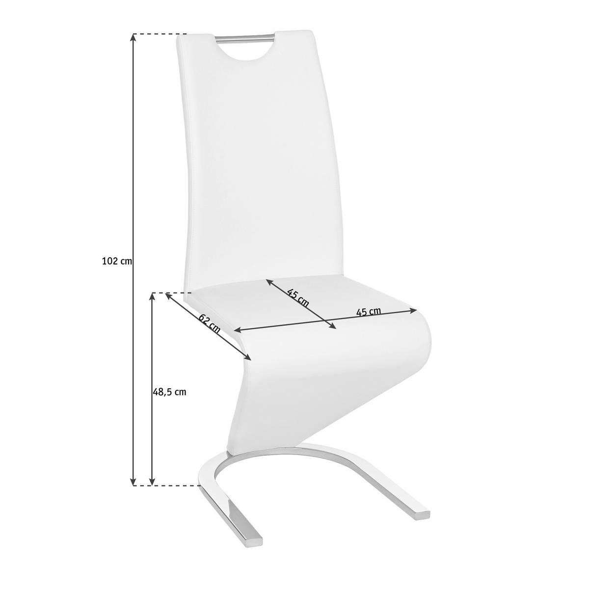 SVIKTSTOL i läderimitation  - kromfärg/grå, Design, metall/textil (45/102/62cm) - Best Price