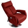 RELAXSESSEL in Leder Rot  - Edelstahlfarben/Rot, KONVENTIONELL, Leder/Metall (78/113/81cm) - Cantus