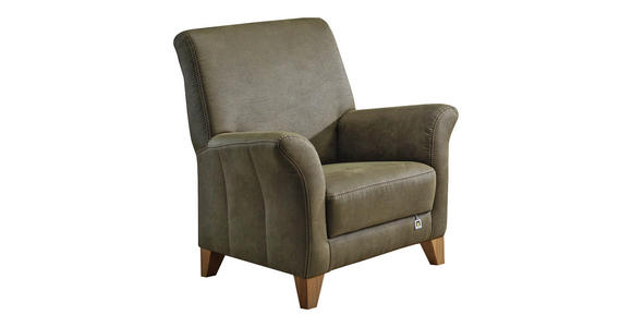 SESSEL in Lederlook Dunkelgrün - Dunkelgrün/Beige, ROMANTIK / LANDHAUS, Holz/Textil (86/96/87cm) - Landscape