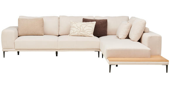 ECKSOFA in Leinwand Naturfarben 318/271 cm - Schwarz/Naturfarben, Design, Textil/Metall (318/271cm) - Emilio Belluti