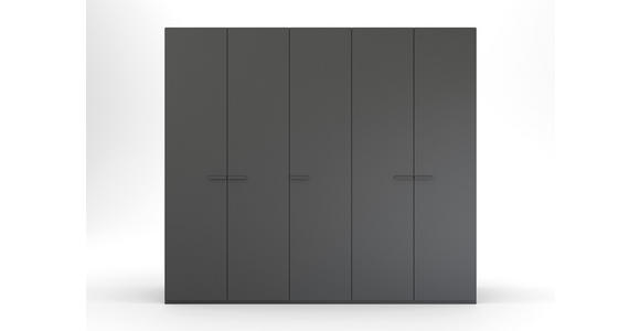 DREHTÜRENSCHRANK 251/223/60 cm 5-türig Graphitfarben - Graphitfarben, Trend, Glas/Holzwerkstoff (251/223/60cm) - Novel