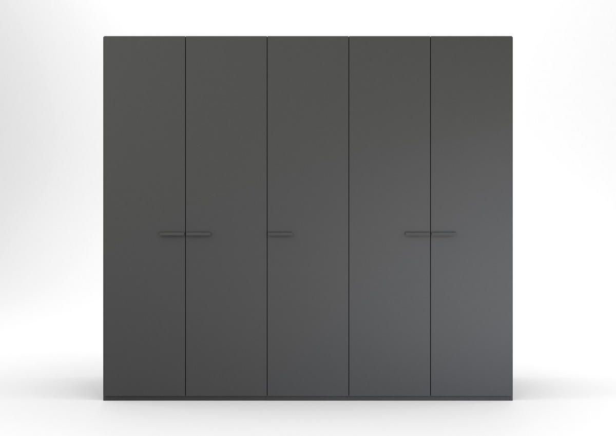 DREHTÜRENSCHRANK 251/235/60 cm 5-türig Graphitfarben  - Graphitfarben, Trend, Glas/Holzwerkstoff (251/235/60cm) - Novel