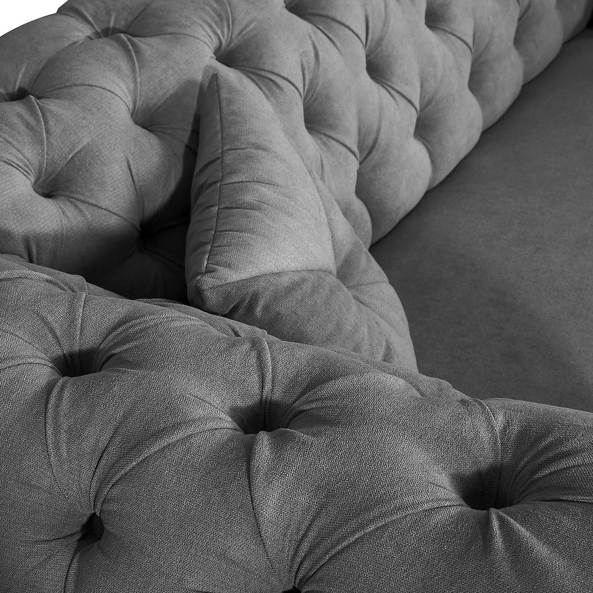 3-SITZER-SOFA Mikrofaser Grau  - Braun/Grau, Design, Holz/Textil (232/79/97cm) - Livetastic