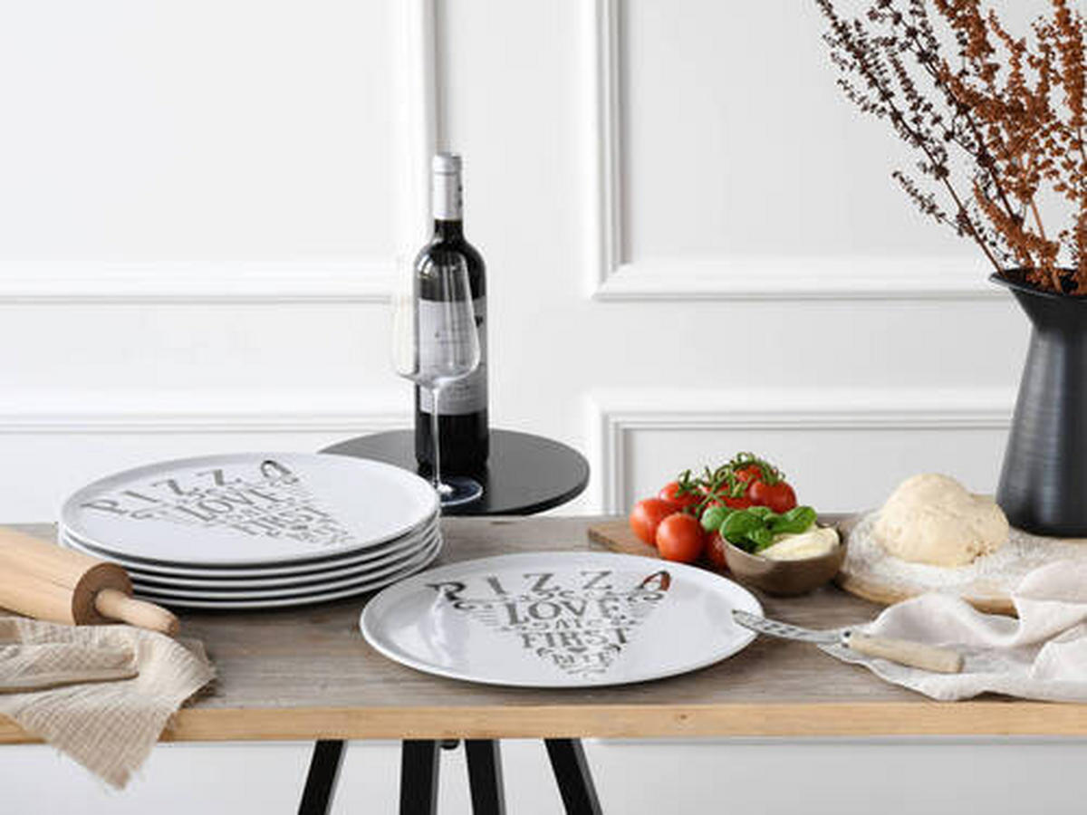 SADA TALÍŘŮ NA PIZZU, keramika, 33 cm - bílá, Trend, keramika (33cm) - Creatable