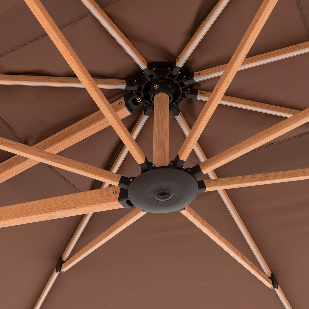 AMPELSCHIRM 400x300 cm Greige  - Greige/Eichefarben, Basics, Textil/Metall (400/300cm) - Doppler