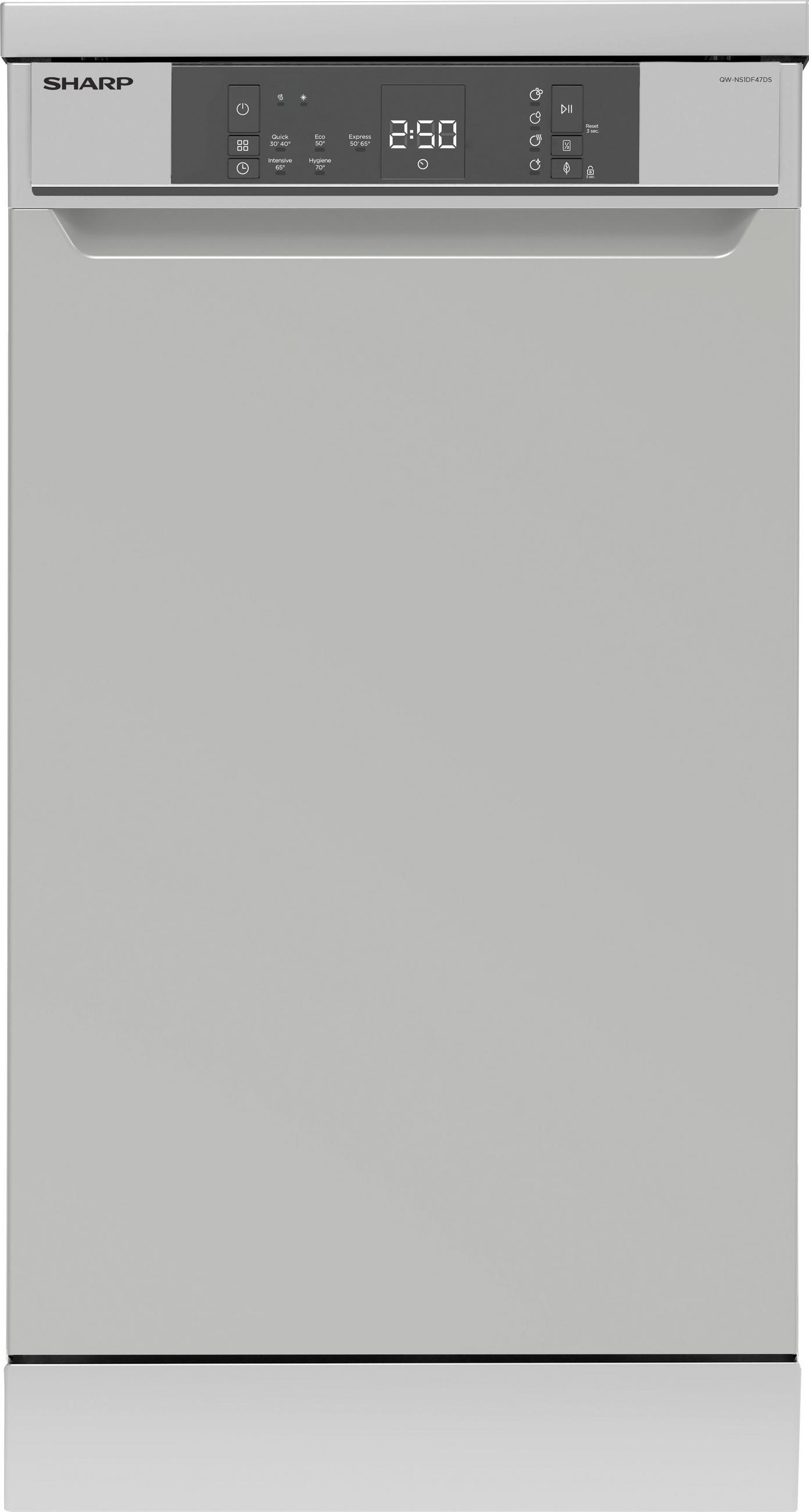 GESCHIRRSPÜLER QW-NS1DF47DS-DE  - Edelstahlfarben, KONVENTIONELL, Kunststoff/Metall (44,8/85/59,8cm) - Sharp