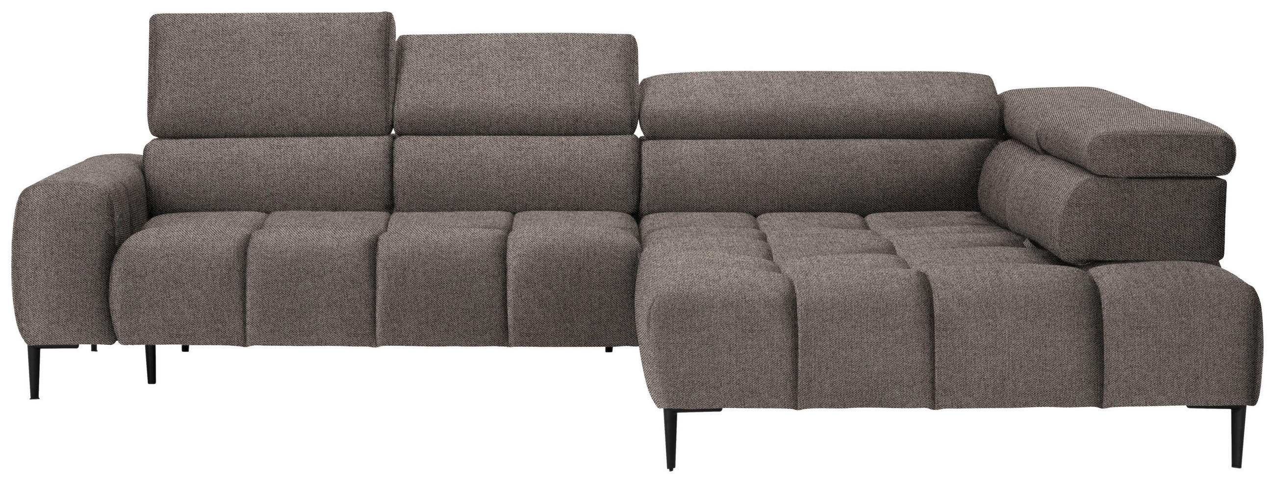 ECKSOFA in Webstoff Greige  - Currygelb/Greige, Design, Textil/Metall (300/216cm) - Welnova